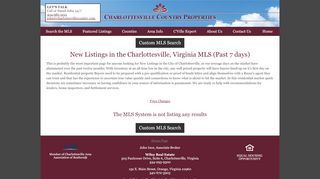 
                            8. New Listings in the Charlottesville, Virginia MLS (Past 7 days)
