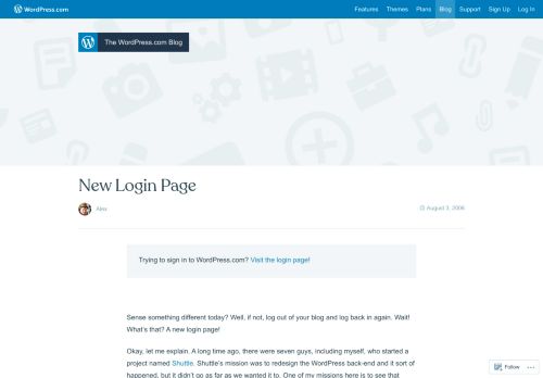 
                            11. New Login Page — The WordPress.com Blog