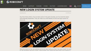 
                            3. New Login System Update - Robocraft