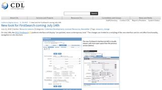 
                            11. New look for FirstSearch coming July 14th | California Digital Library