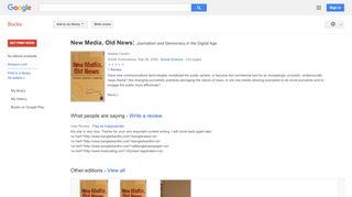 
                            7. New Media, Old News: Journalism and Democracy in the ...