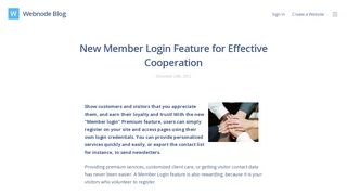 
                            4. New Member Login Feature for Effective Cooperation - Webnode blog