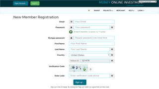 
                            3. New Member Registration - Money Online Investment