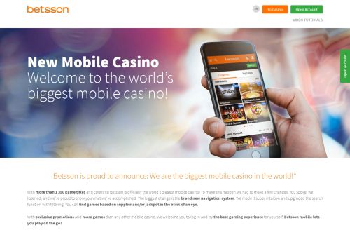 
                            8. New mobile casino - Betsson