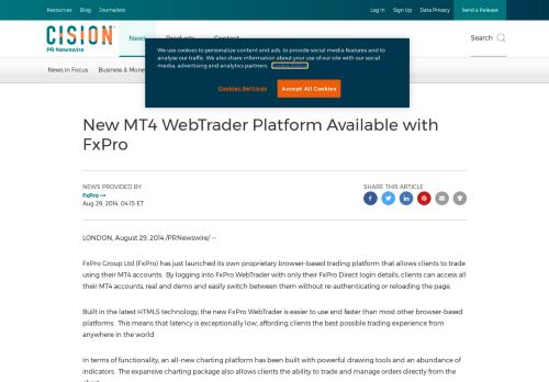 
                            10. New MT4 WebTrader Platform Available with FxPro - PR Newswire