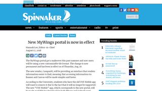 
                            13. New MyWings portal is now in effect - UNF Spinnaker