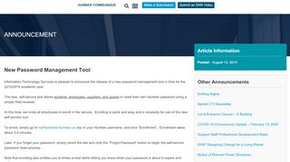 
                            1. New Password Management Tool - Humber College