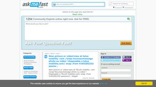 
                            7. New picture or video!view at TELUS mobility .com /snap ... - Ask Me Fast