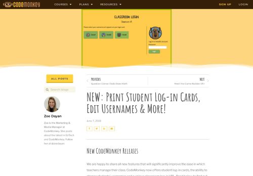 
                            5. NEW: Print Student Log-in Cards, Edit Usernames ... - Code Monkey