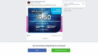 
                            8. NEW Privilege! Login or Present your... - Golden Village Mr Popcorn ...