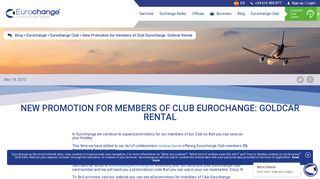
                            9. New Promotion for members of Club Eurochange: Goldcar Rental