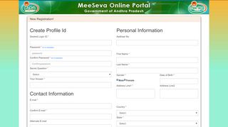 
                            12. New Registration - Meeseva - Online Login Form
