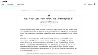 
                            13. New Retail Data Shows AMD CPUs Outselling Intel... | Community