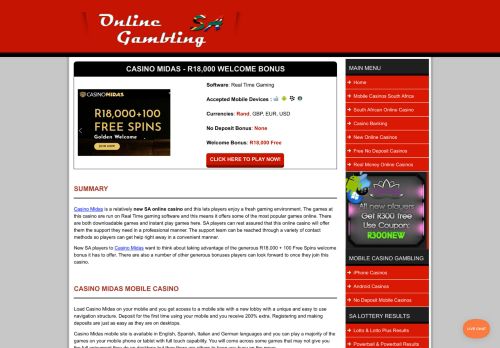 
                            6. New SA Online Casino | Online Casino Midas South Africa