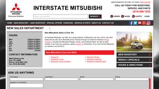 
                            8. New Sales Department - Interstate Mitsubishi