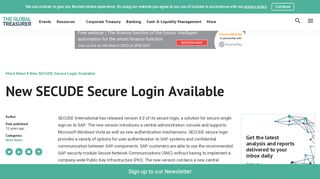 
                            12. New SECUDE Secure Login Available - The Global Treasurer