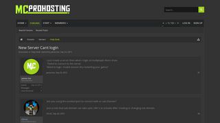 
                            10. New Server Cant login | MCProHosting Forums