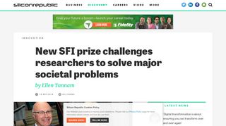 
                            11. New SFI prize challenges researchers to solve major societal problems