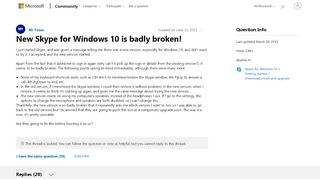 
                            5. New Skype for Windows 10 is badly broken! - Microsoft Community