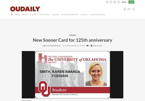 
                            7. New Sooner Card for 125th anniversary | News | oudaily.com