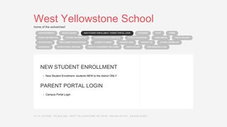 
                            7. New Student Enrollment / Parent Portal Login - West Yellowstone School