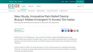
                            12. New Study: Innovative Pain Relief Device Buzzy® Makes Emergent IV ...