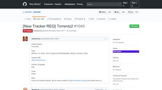 
                            10. [New Tracker REQ] Torrentz2 · Issue #1040 · Jackett/Jackett · GitHub