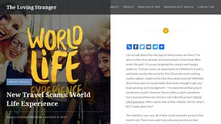 
                            12. New Travel Scams: World Life Experience – The Loving Stranger