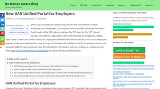 
                            6. New UAN Unified Portal for Employers - BeMoneyAware.com