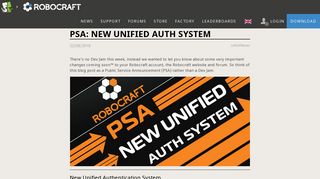 
                            6. New Unified Auth System - Robocraft