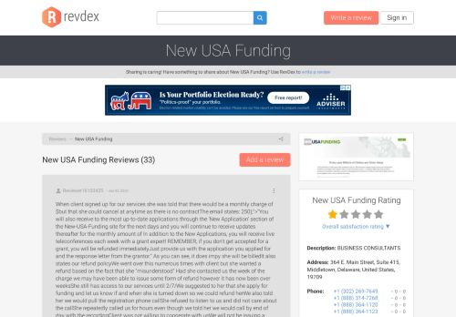 
                            11. New USA Funding Reviews, Complaints, Customer Service