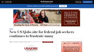 
                            10. New USAJobs site for federal job seekers continues to frustrate many ...
