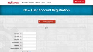 
                            5. New User Account Registration - Flixpress