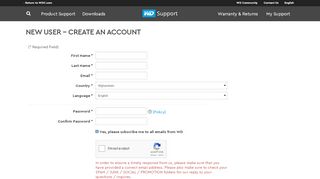 
                            6. New User - Create an account | WD Support
