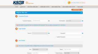 
                            6. New User Registration - KSEB Web Self Service