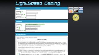 
                            10. New User Registration - LightSpeed Gaming Control Panel