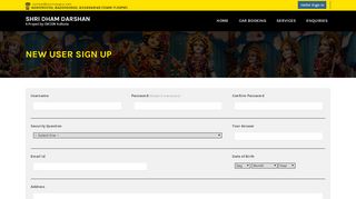 
                            1. New User Sign up - SHRI DHAM DARSHAN