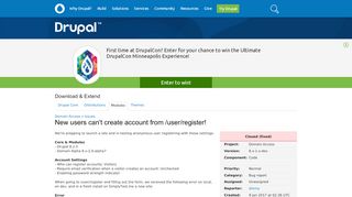 
                            13. New users can't create account from /user/register! [#2841962] - Drupal