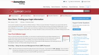 
                            7. New Users: Finding your login information | InMotion Hosting