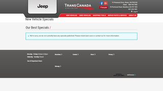 
                            10. New Vehicle Specials - Trans Canada Chrysler Ltd.