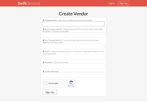 
                            5. New Vendor Account - Swiftdemand