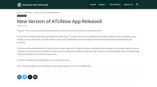 
                            6. New Version of ATUNow App Released - Arkansas Tech News