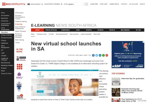 
                            5. New virtual school launches in SA - Bizcommunity.com