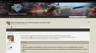 
                            8. New Wargaming.net Game Center complex login - Bugs/Error Reporting ...