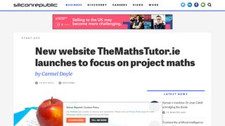 
                            5. New website TheMathsTutor.ie launches to focus on project maths ...