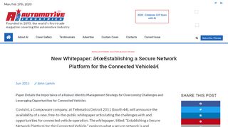 
                            10. New Whitepaper: “Establishing a Secure Network Platform for the ...