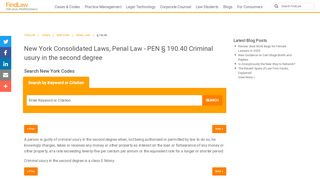
                            2. New York Consolidated Laws, Penal Law - PEN § 190.40 | FindLaw