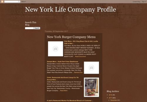 
                            9. New York Life Company Profile: New York Burger Company Menu