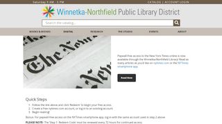 
                            12. New York Times | Winnetka-Northfield Public Library District