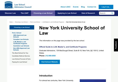 
                            11. New York University School of Law | The Law School Admission Council